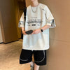 High Quality Men's Sets 2025 Summer Short Sleeve T-Shirts & Shorts Teen Streetwear Casual Top Tees & Pant Two-Piece Set Clothing