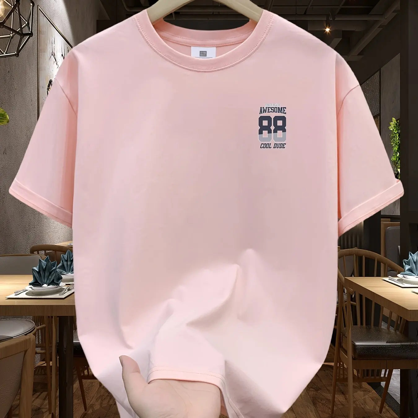 Men's summer 100 cotton fashionable casual loose solid color multi-color optional sports round neck short sleeved T-shirt top