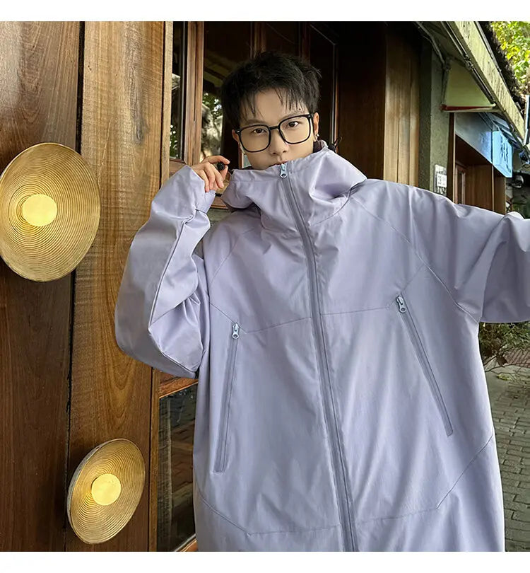 Hooded jacket man Spring zipper Windbreaker
