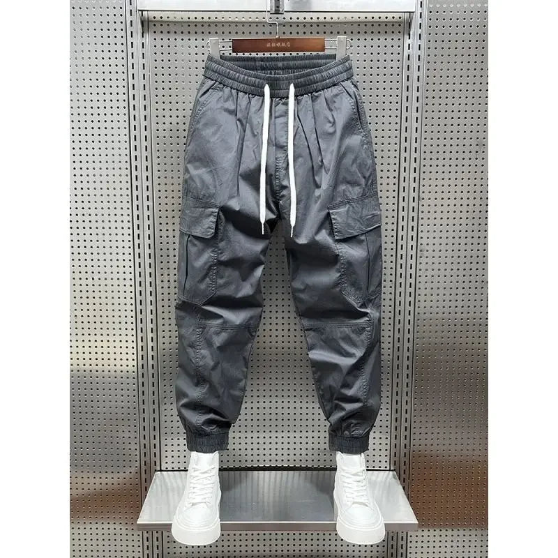 Summer Thin Outdoor Elastic Waist 2022 Overalls Cargo Men's Fashion Relaxed Casual Leg Track Autumn Youth Khaki Harem Pants