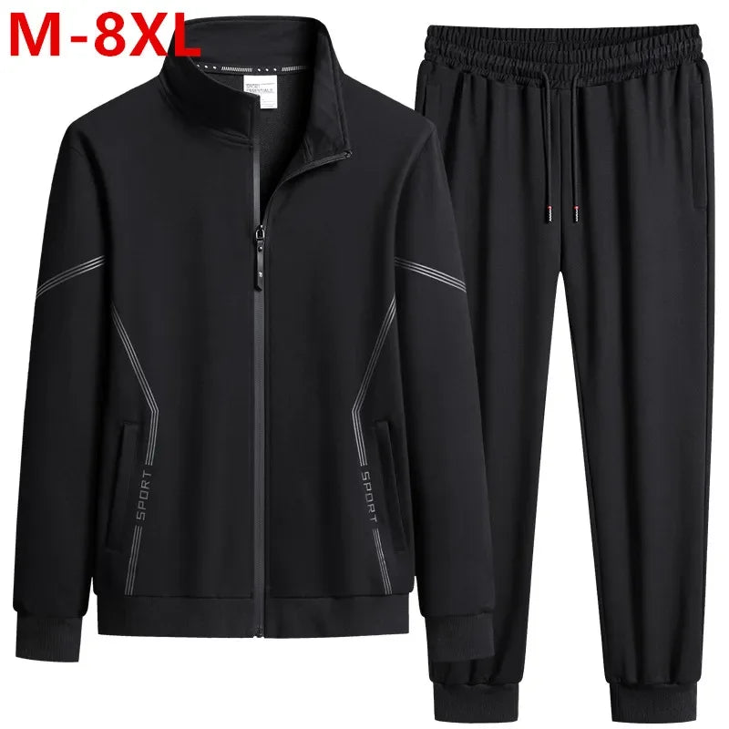 Men's Tracksuit Suit New Arrive Tracksuit Mens Casual Solid Solor Sweatpant Set Unisex Jogging Suit MEN Plus Size 6XL 7XL 8XL