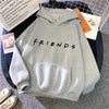 Spring Autumn Men Letter Printing Hoodie Fashion Friends Clothing Casual Hooded Tops Oversized Streetwear Male Solid Color